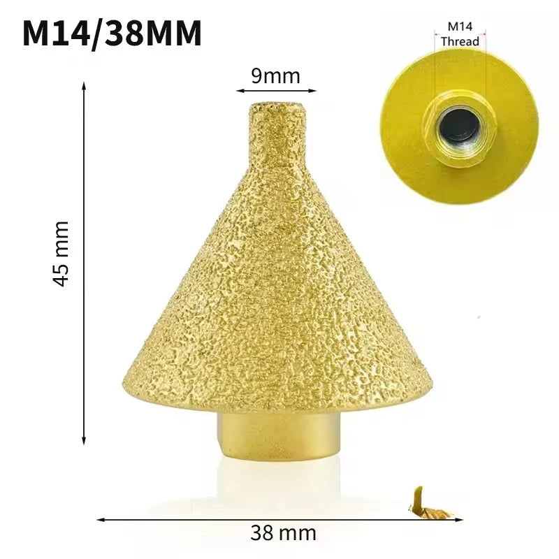 M10/ M14 diamond chamfer core drill bit Enlarged Hole Beveling Grinding tools 38mm 50mm for Granite Marble Tiles stone cutting