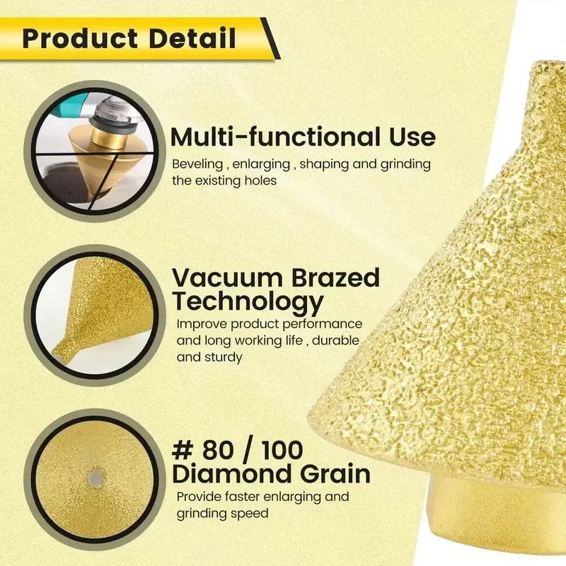 M10/ M14 diamond chamfer core drill bit Enlarged Hole Beveling Grinding tools 38mm 50mm for Granite Marble Tiles stone cutting